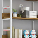 Modern 5-Tier L-shaped Wooden Corner Display Bookcase Image - 14