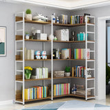 Modern 5-Tier L-shaped Wooden Corner Display Bookcase Image - 6