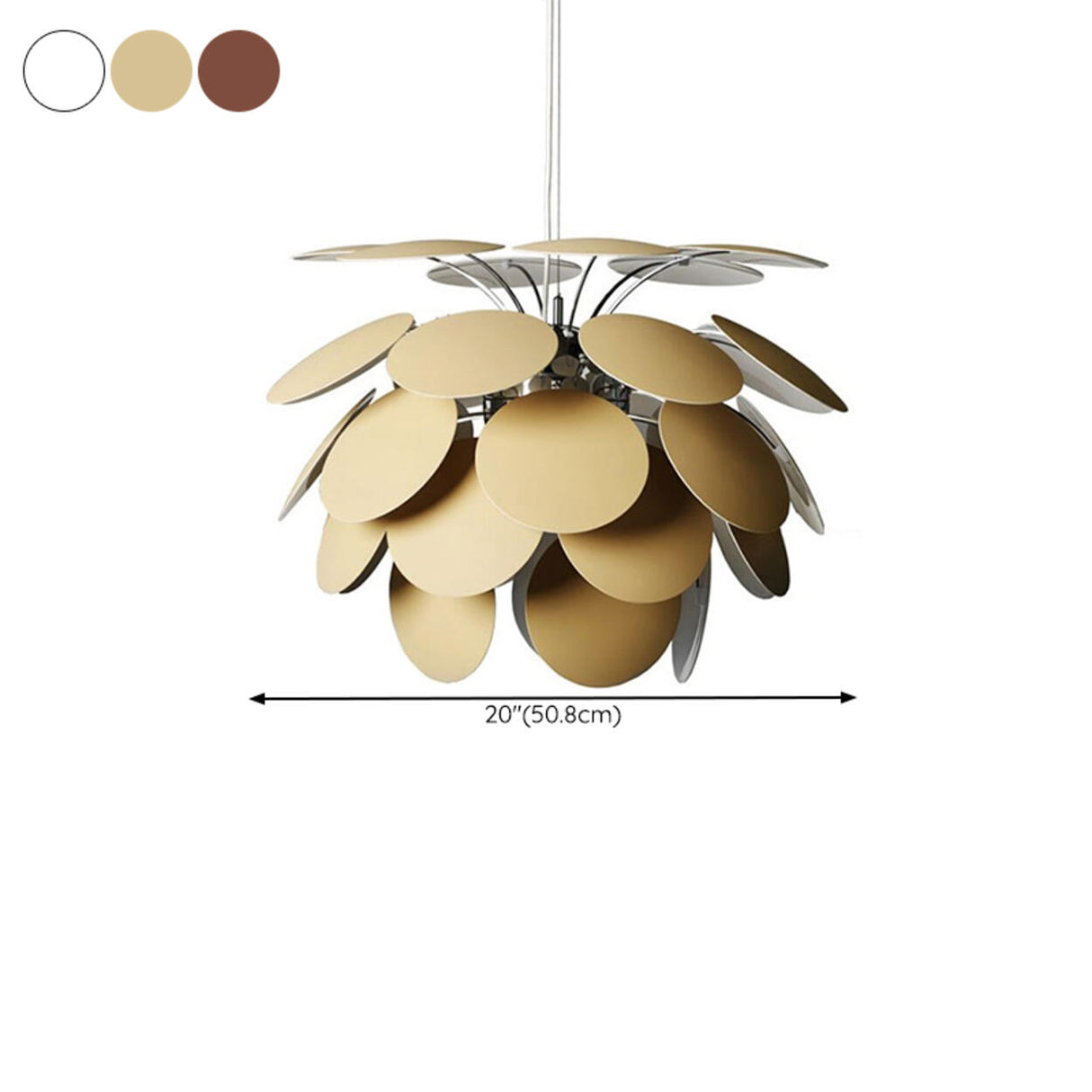 Modern 5 Tiers White Disc Chandelier Adjustable Height  