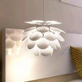 Modern 5 Tiers White Disc Chandelier Adjustable Height  Image - 2