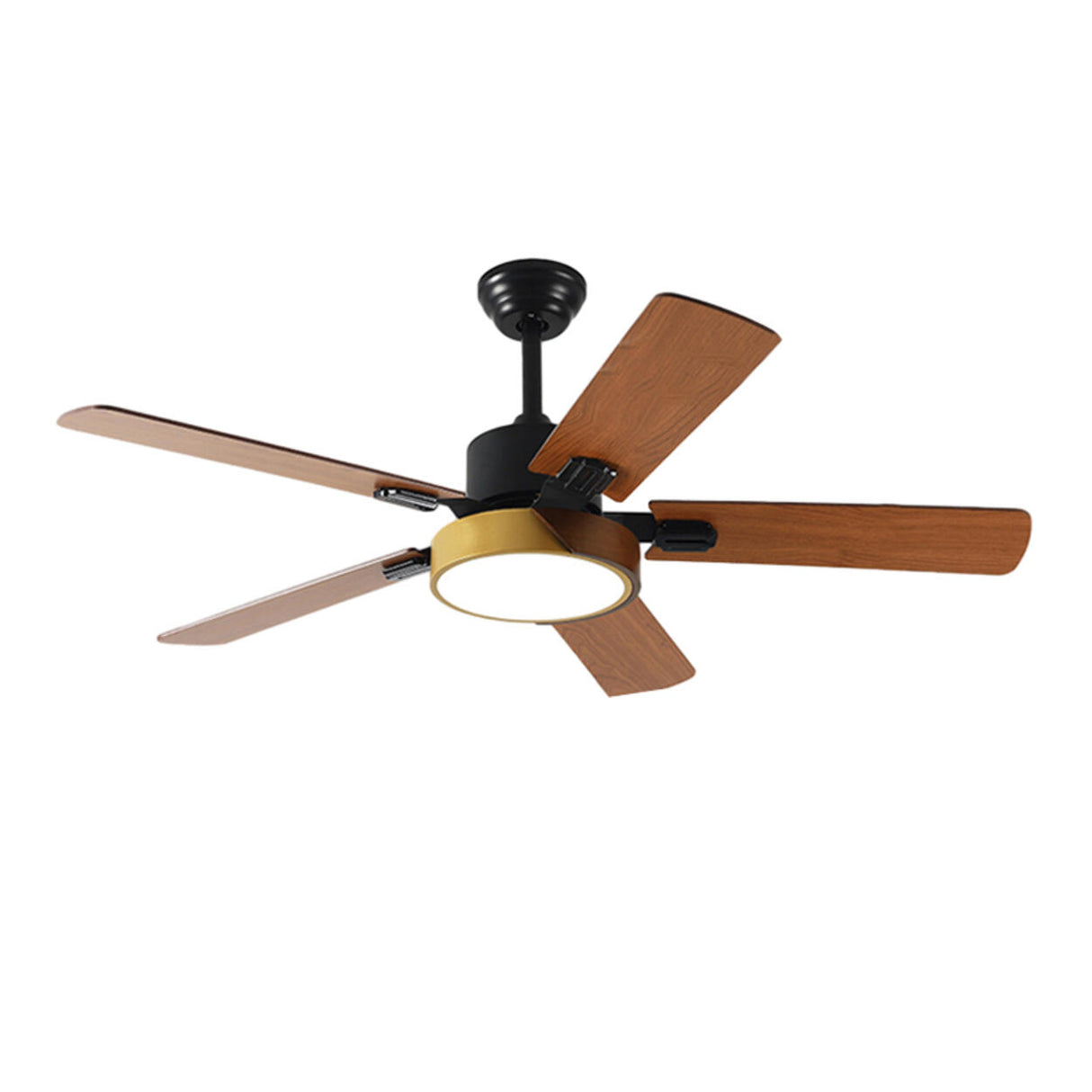 Modern 5 Wood Blade Simple Standard Ceiling Fan Light Image - 5