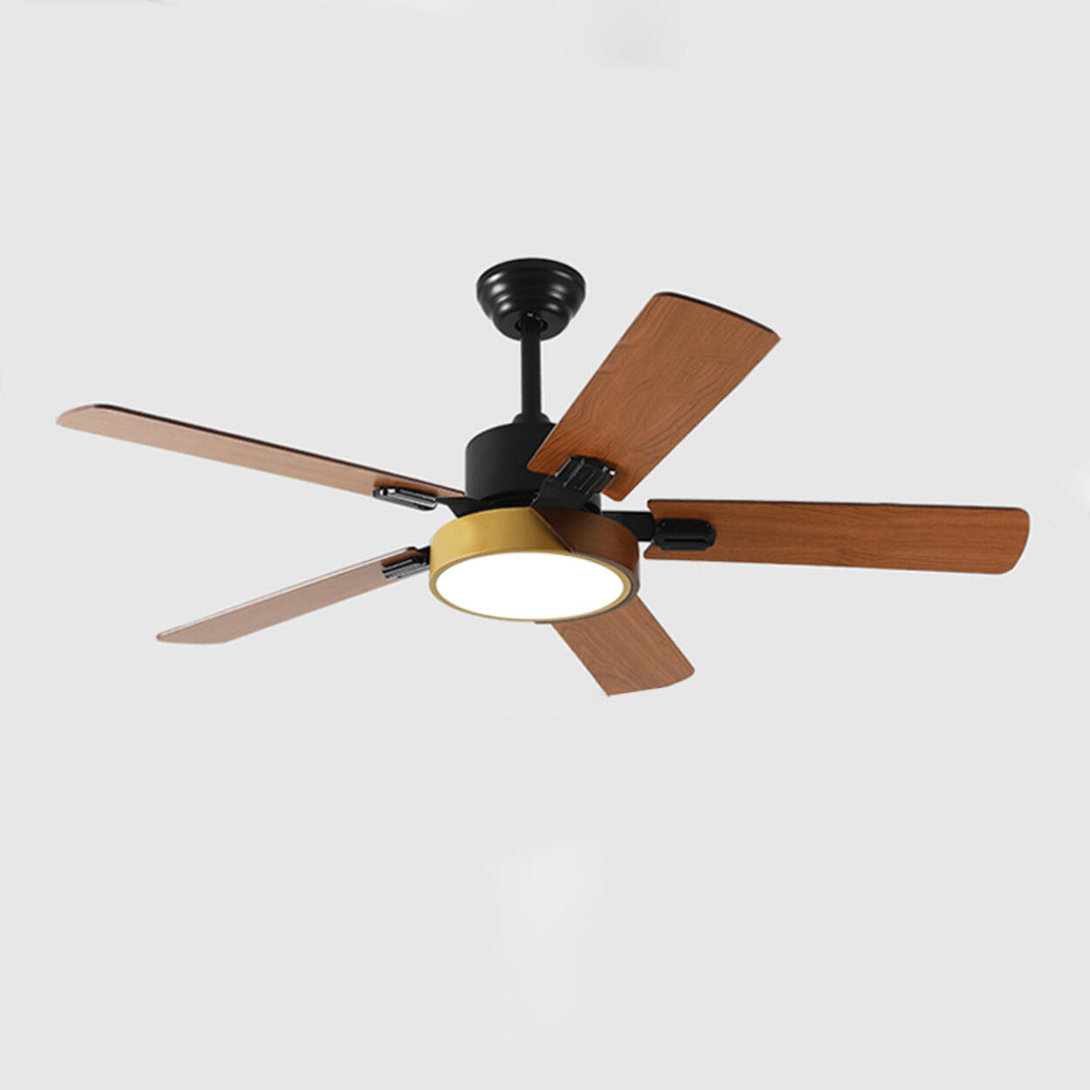 Modern 5 Wood Blade Simple Standard Ceiling Fan Light Image - 6