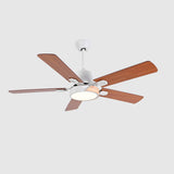 Modern 5 Wood Blade Simple Standard Ceiling Fan Light Image - 7