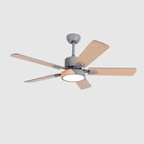 Modern 5 Wood Blade Simple Standard Ceiling Fan Light Image - 8