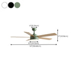 Modern 5 Wood Blades Standard LED Ceiling Fan Light #size