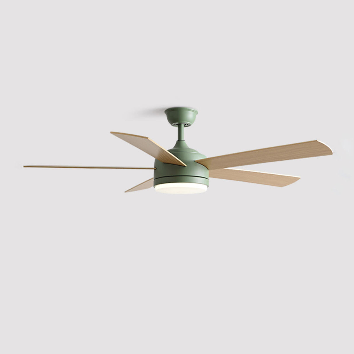 Modern 5 Wood Blades Standard LED Ceiling Fan Light Image - 5