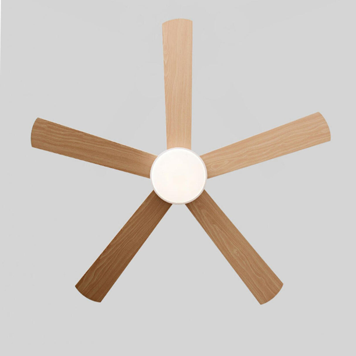 Modern 5 Wood Blades Standard LED Ceiling Fan Light Image - 8