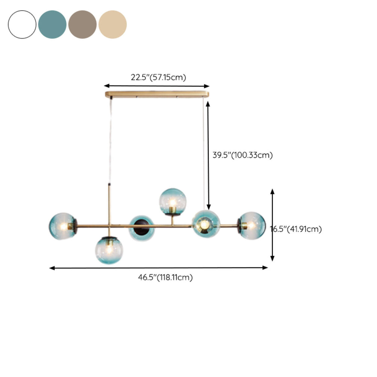 Modern 6-Globe Adjustable Cluster Island Light Fixture 