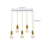 Modern 6-Light Glass Globe Gold Island Light Fixture #size