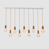 Modern 6-Light Glass Globe Gold Island Light Fixture Image - 9