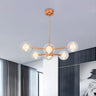 Modern 6-Light Glass Globes Stacked Rose Gold Chandelier Image - 1