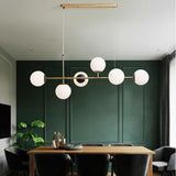 Modern 6-Light Globe Glass Kitchen Island Chandelier Image - 1