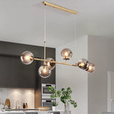 Modern 6-Light Globe Glass Kitchen Island Chandelier Image - 6