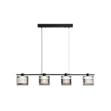 Modern 6-Light Gray Square Island Pendant Light Image - 7