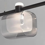 Modern 6-Light Gray Square Island Pendant Light Image - 9