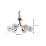 Modern 6-Light Textured Glass Globes Gold Chandelier #size