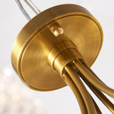 Modern 6-Light Textured Glass Globes Gold Chandelier Image - 7