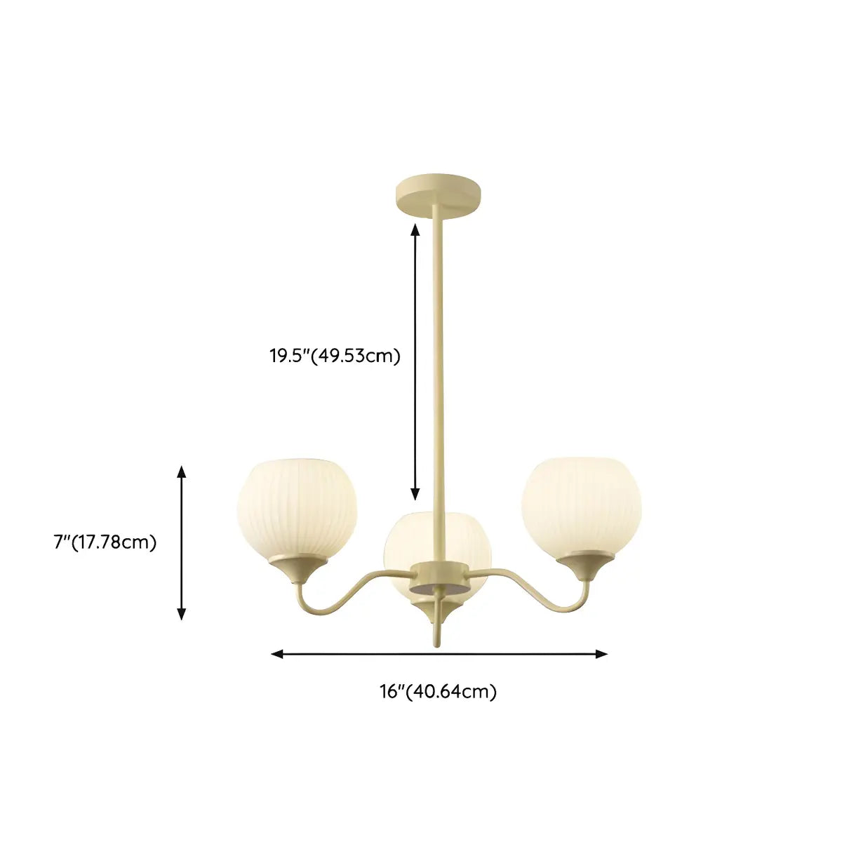 Modern 6-Light White Glass Sphere Chandelier 