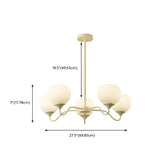 Modern 6-Light White Glass Sphere Chandelier Image - 13