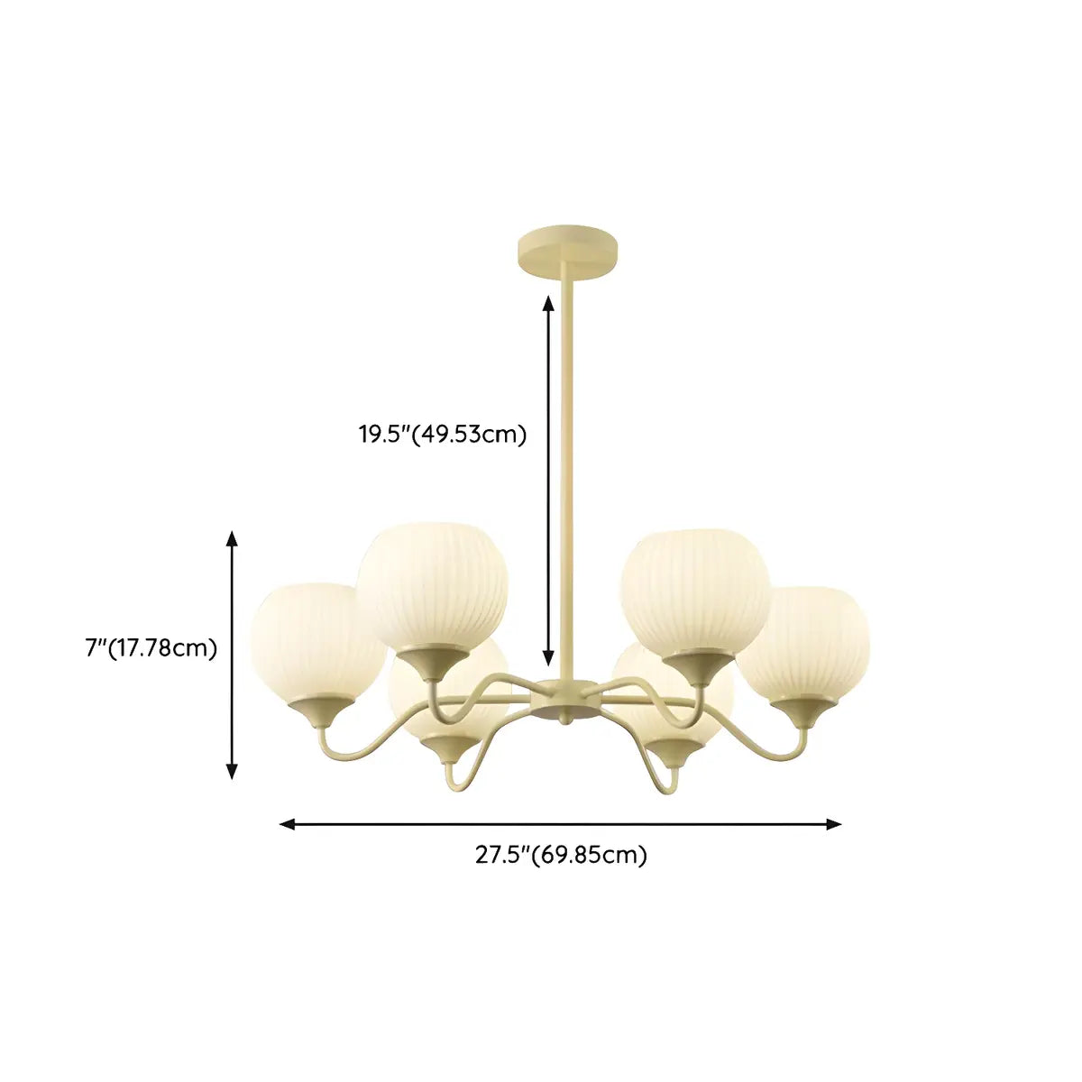 Modern 6-Light White Glass Sphere Chandelier Image - 15