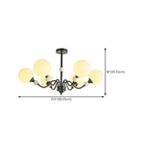 Modern 6 White Ball Bulbs Chandelier Adjustable Height Image - 15