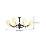 Modern 6 White Ball Bulbs Chandelier Adjustable Height Image - 16