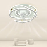 Modern 7 Blade Flower Dimming Ceiling Fan with Light Image - 10