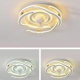 Modern 7 Blade Flower Dimming Ceiling Fan with Light Image - 11