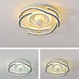 Modern 7 Blade Flower Dimming Ceiling Fan with Light Image - 13