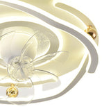 Modern 7 Blade Flower Dimming Ceiling Fan with Light Image - 19