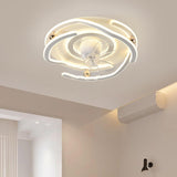 Modern 7 Blade Flower Dimming Ceiling Fan with Light Image - 20