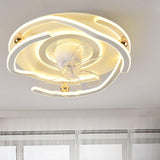 Modern 7 Blade Flower Dimming Ceiling Fan with Light Image - 22