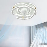 Modern 7 Blade Flower Dimming Ceiling Fan with Light Image - 4