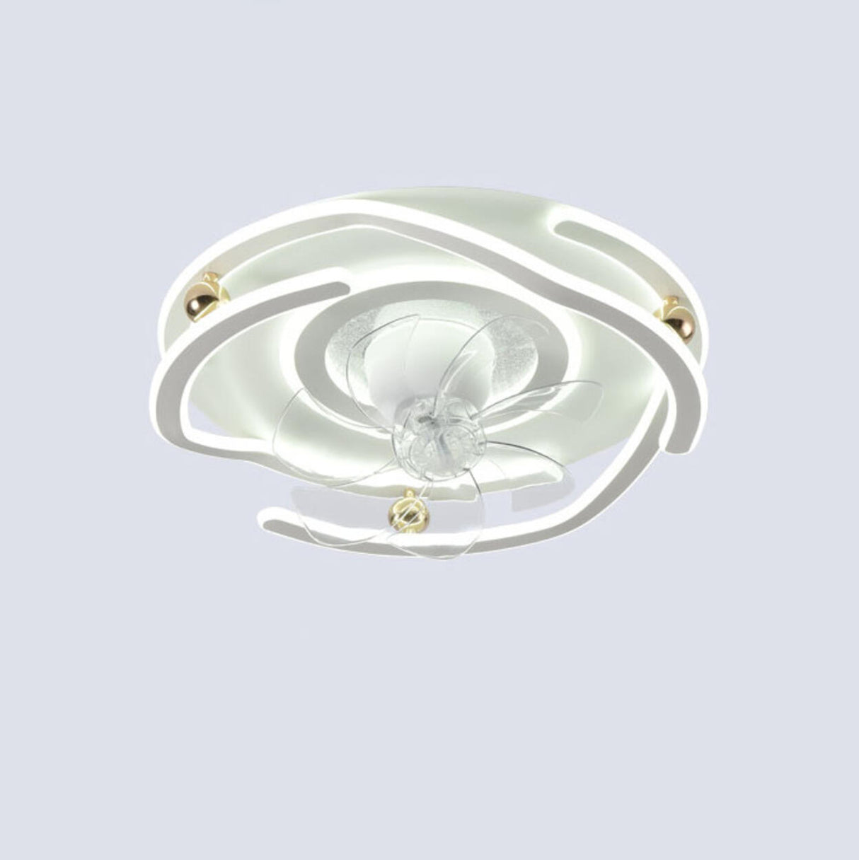 Modern 7 Blade Flower Dimming Ceiling Fan with Light Image - 9