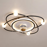 Modern 7 Blades Elliptic Rings Ceiling Fan with Lights Image - 11