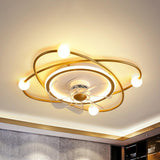 Modern 7 Blades Elliptic Rings Ceiling Fan with Lights Image - 7