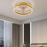 Modern 7 Clear Blades Round Dimmable Ceiling Fan Light Image - 1