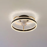 Modern 7 Clear Blades Round Dimmable Ceiling Fan Light Image - 11