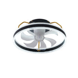 Modern 7 Clear Blades Round Dimmable Ceiling Fan Light Image - 5