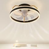 Modern 7 Clear Blades Round Dimmable Ceiling Fan Light Image - 8