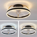 Modern 7 Clear Blades Round Dimmable Ceiling Fan Light Image - 9