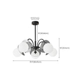 Modern 8-Light Black Metal Ball Glass Chandelier  Image - 17