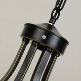 Modern 8-Light Black Metal White Glass Chandelier Image - 26