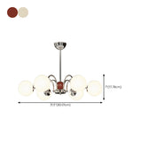 Modern 8-Light White Ball Chandelier Adjustable Height #size