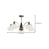 Modern 8-Light White Glass Chandelier Adjustable Height Image - 23