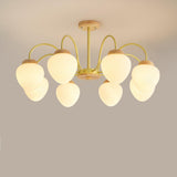 Modern 8-Light White Milk Glass Globe Chandelier Image - 10