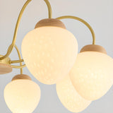 Modern 8-Light White Milk Glass Globe Chandelier Image - 13