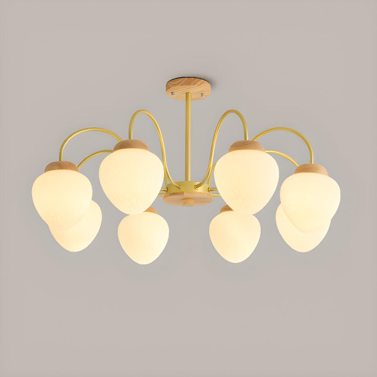 Modern 8-Light White Milk Glass Globe Chandelier Image - 8