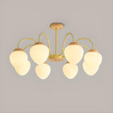 Modern 8-Light White Milk Glass Globe Chandelier Image - 8