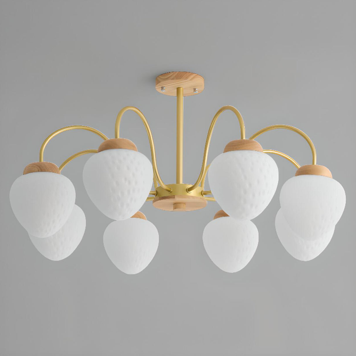 Modern 8-Light White Milk Glass Globe Chandelier Image - 9